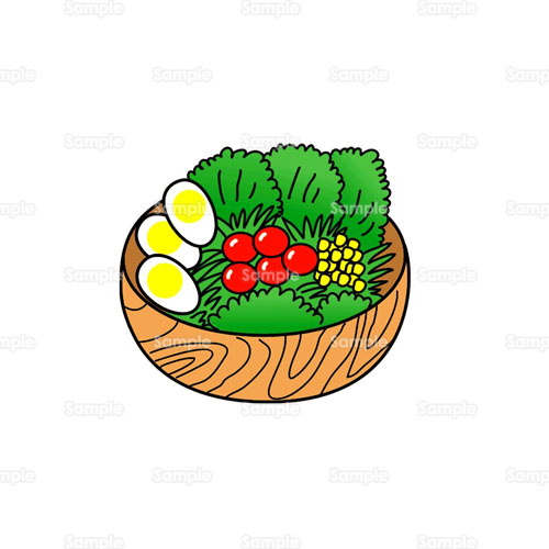 サラダ 野菜 玉子 トマト コーン とうもろこし のイラスト 006 0008 クリエーターズスクウェア