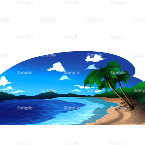 ハワイ リゾート 南国 椰子 ヤシ ヤシの木 沖縄 海 海水浴 のイラスト 006 0024 クリエーターズスクウェア