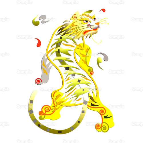 中国 白虎 虎 風水 トラ のイラスト 014 0006 クリエーターズスクウェア