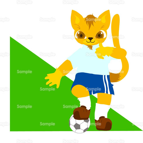 サッカー ねこ 猫 サッカーボール のイラスト 019 0032 クリエーターズスクウェア