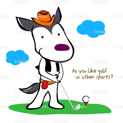 いぬ カード キャラクター ゴルフ メッセージ 犬 のイラスト 0 0016 クリエーターズスクウェア