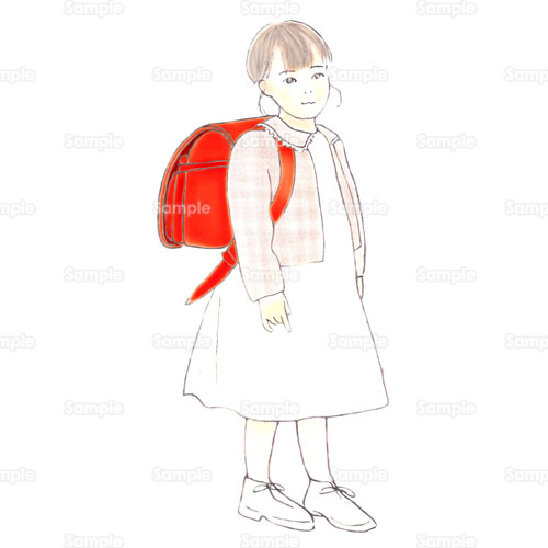 人物 女の子 小学生 少女 通学 ランドセル のイラスト 038 0023 クリエーターズスクウェア