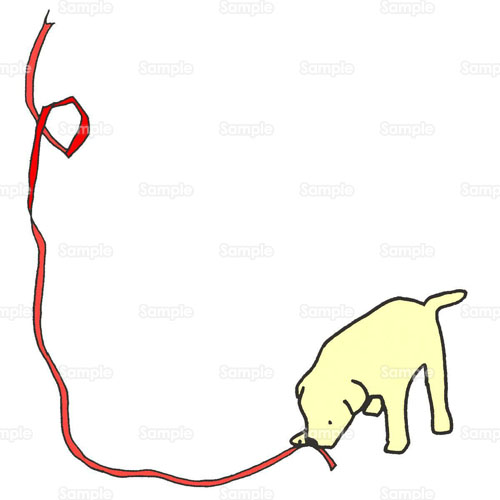 犬 イヌ 紐 ひも リボン のイラスト 040 0019 クリエーターズスクウェア