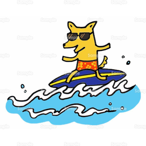 いぬ サーファー サーフィン サーフボード ペット マリンスポーツ 海 犬 のイラスト 048 0017 クリエーターズスクウェア