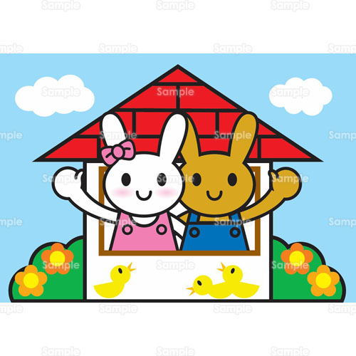 ウサギ 子ども 幼稚園 遊戯 のイラスト 050 0018 クリエーターズスクウェア
