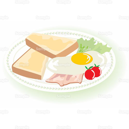 たまご トースト パン 卵 朝食 目玉焼き のイラスト 050 0021 クリエーターズスクウェア