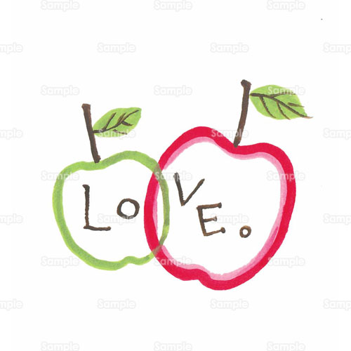 果物 りんご Love のイラスト 052 0121 クリエーターズスクウェア