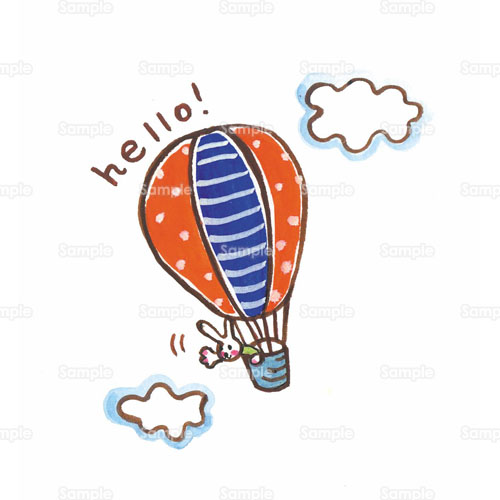気球 うさぎ Hello 雲 のイラスト 052 0123 クリエーターズスクウェア