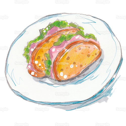 サンドイッチ パストラミ 肉 パン ランチ カフェ のイラスト 052 0221 クリエーターズスクウェア