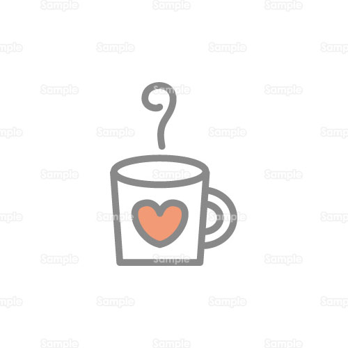 ティータイム 紅茶 お茶 休憩 ブレイクタイム カフェ コーヒー マグカップ コーヒーカップ ハート のイラスト 053 0102 クリエーターズスクウェア