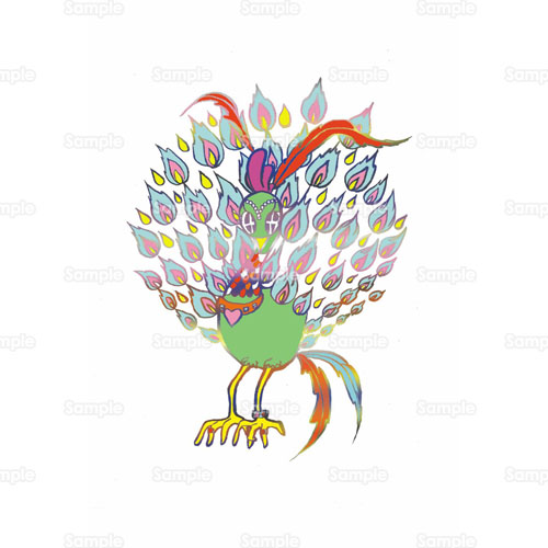孔雀,鳥,鳳凰,トリ,ホウオウ,クジャク,のイラスト(056_0004 