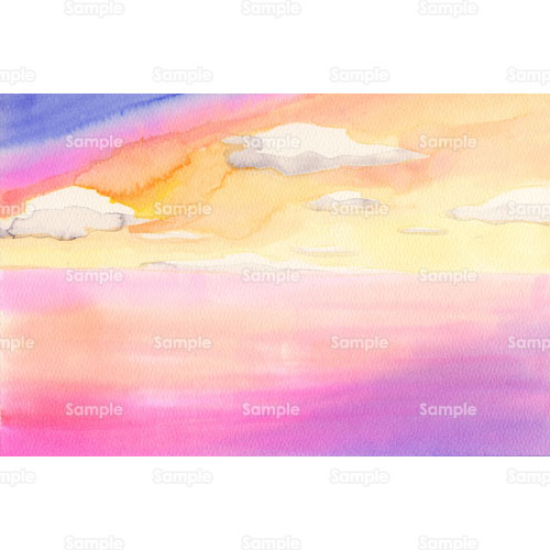 空 夕焼け 夕日 夕方 雲 海 のイラスト 058 0093 クリエーターズスクウェア