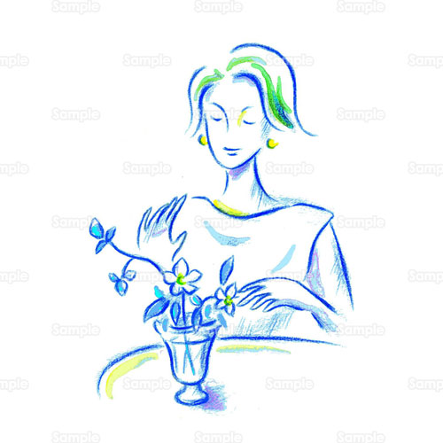 フラワーアレンジメント 花 デフォルメ 花瓶 のイラスト 059 0023 クリエーターズスクウェア