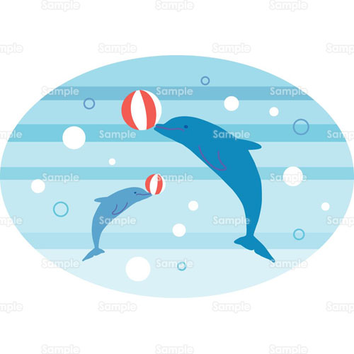 イルカ 海 親子 ボール うみ のイラスト 059 0059 クリエーターズスクウェア