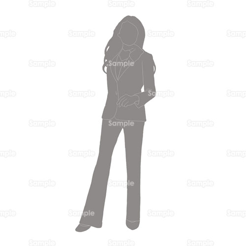 スーツ 女性 会社員 営業マン ファッション スカーフ シルエット ビジネスマン のイラスト 064 0067 クリエーターズスクウェア