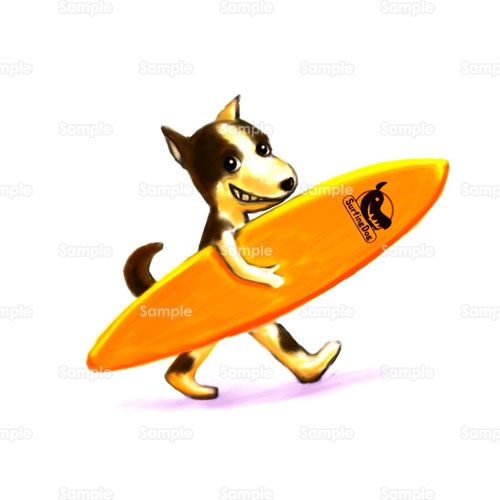 いぬ サーファー サーフィン 海 犬 のイラスト 072 0003 クリエーターズスクウェア