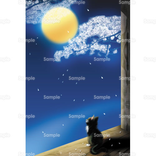 月 猫 黒猫 ネコ のイラスト 095 0004 クリエーターズスクウェア