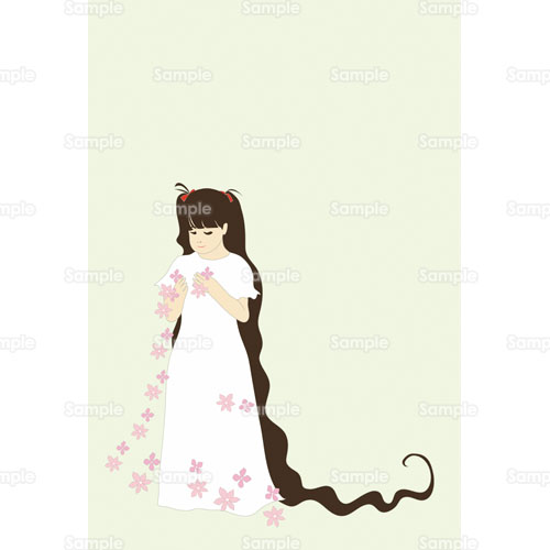 ドレス 女の子 花 デフォルメ のイラスト 105 0123 クリエーターズスクウェア