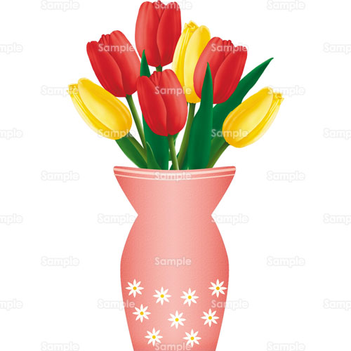 チューリップ 花 花瓶 のイラスト 105 0292 クリエーターズスクウェア
