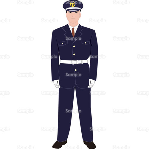 警察官 警官 おまわりさん 警備員 ポリスマン 制服 守衛 のイラスト