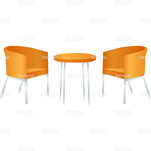 喫茶店 テーブルセット いす 椅子 机 つくえ のイラスト 1 0076 クリエーターズスクウェア