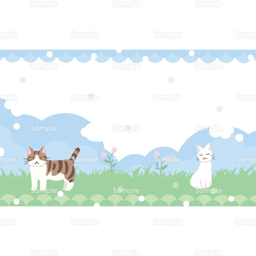 ネコ 猫 花 フラワー 草 雪 のイラスト 161 0057 クリエーターズスクウェア