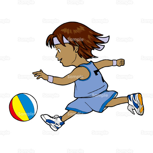 男の子 子供 バスケットボール バスケ ドリブル ユニフォーム 鉢巻 はちまき のイラスト 178 0130 クリエーターズスクウェア
