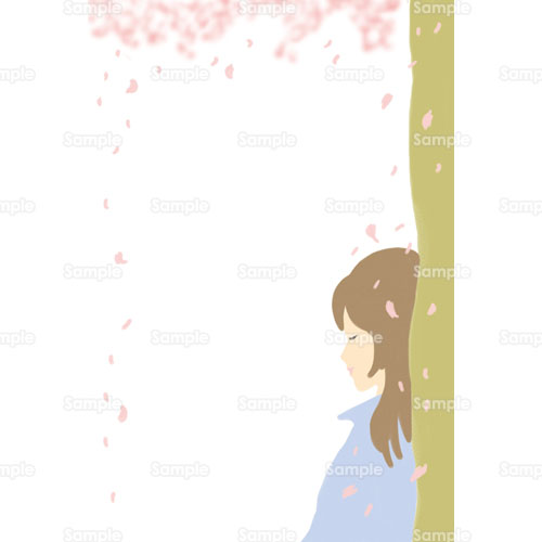 桜 サクラ お花見 花 女の子 女性 パステルカラー かわいい 風景 のイラスト 178 0146 クリエーターズスクウェア