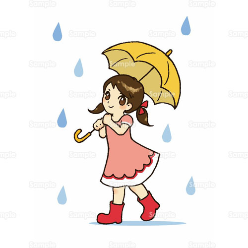女の子 雨 傘 のイラスト 179 0001 クリエーターズスクウェア