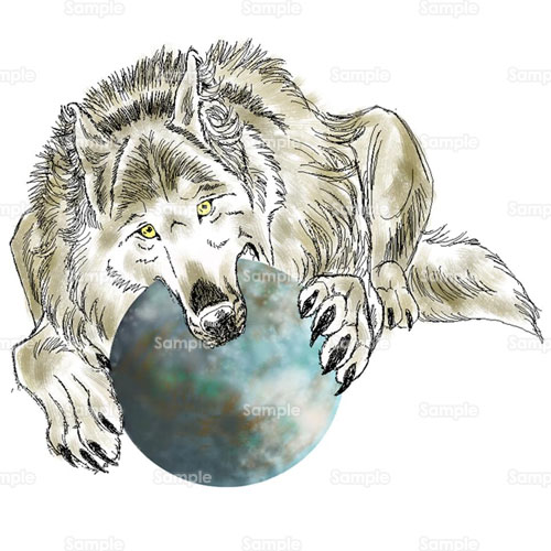 イヌ 犬 オオカミ 狼 ボール のイラスト 180 0008 クリエーターズスクウェア