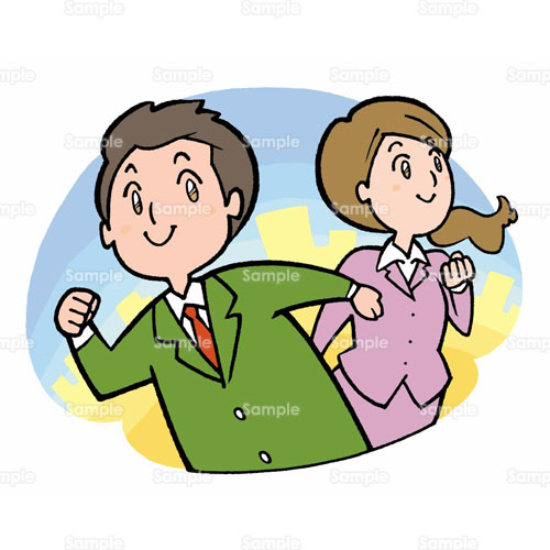 サラリーマン ビジネスマン Ol 男性社員 女性社員 ビジネスマン のイラスト 195 0008 クリエーターズスクウェア