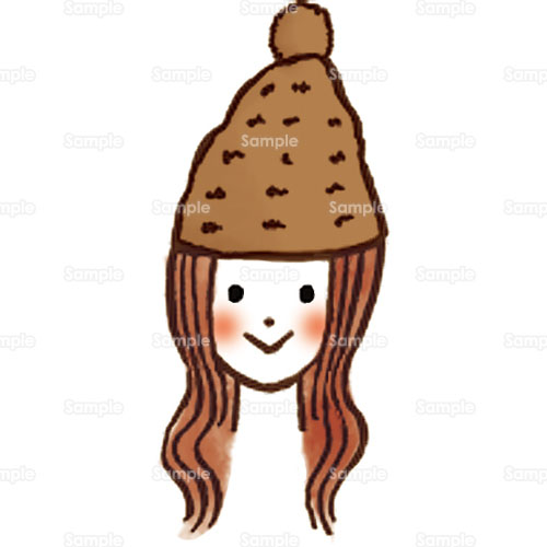女性 女の子 帽子 ニット帽 茶色 のイラスト 198 0055 クリエーターズスクウェア
