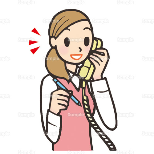 Ol 電話 受付 会社員 女 女性 ビジネスマン のイラスト 0 0006 クリエーターズスクウェア