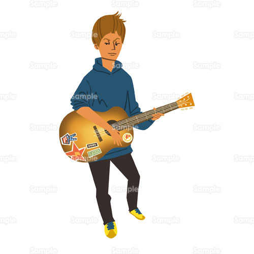 ギター 音楽 楽器 男性 若者 ミュージシャン バンド のイラスト 1 0050 クリエーターズスクウェア