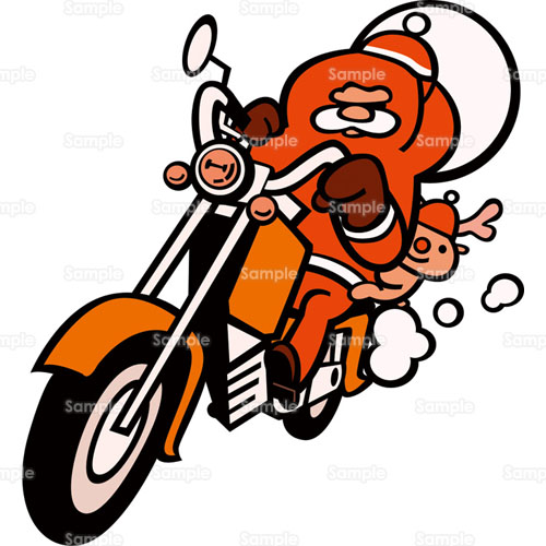 サンタクロース トナカイ バイク オートバイ のイラスト 1 0070 クリエーターズスクウェア