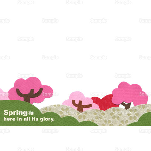 桜 サクラ 花 お花見 木 貼り絵 のイラスト 219 0005 クリエーター