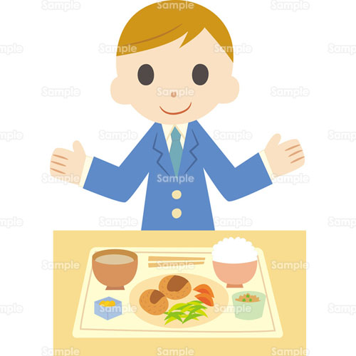 食堂 ランチ お昼ご飯 食事 会社員 ビジネスマン 男性 のイラスト 2 0069 クリエーターズスクウェア