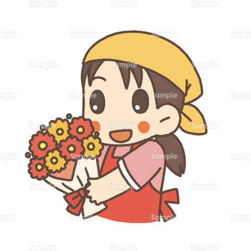 花屋 フラワーショップ 花束 ブーケ お花屋さん のイラスト 2 0098 クリエーターズスクウェア