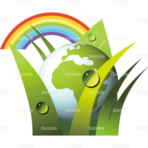 地球 虹 水滴 草 葉っぱ 雨 草むら 原っぱ 自然 未来 のイラスト 223 0057 クリエーターズスクウェア