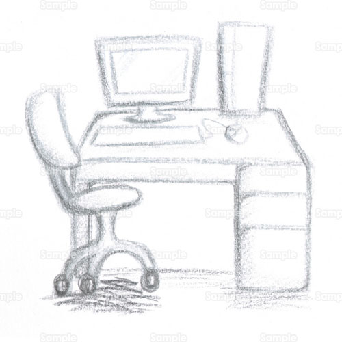 デスク オフィス 机 椅子 いす のイラスト 238 0005 クリエーターズスクウェア