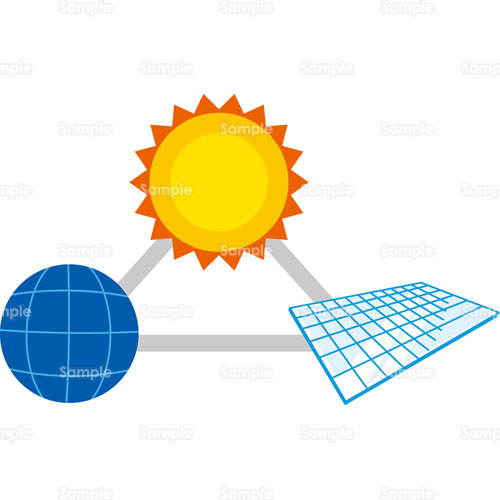 太陽光発電 ソーラー発電 太陽発電 再生可能エネルギー ソーラーパネル 太陽電池 太陽光発電システム 屋根 太陽 自然 地球 のイラスト 253 0006 クリエーターズスクウェア