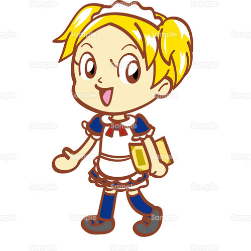 ウェイトレス レストラン ファミレス 喫茶店 カフェ エプロン メイド のイラスト 257 0003 クリエーターズスクウェア