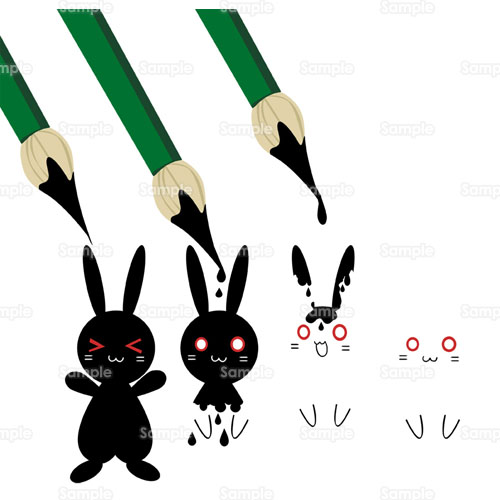 ウサギ 兎 筆 墨 のイラスト 263 0011 クリエーターズスクウェア