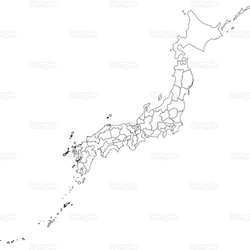 地図 日本地図 県 都道府県 白地図 のイラスト 999 0400 クリエーターズスクウェア