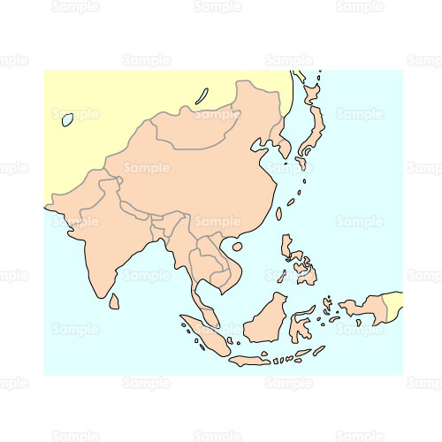 地図 世界地図 アジア 東南アジア のイラスト Busi11 002
