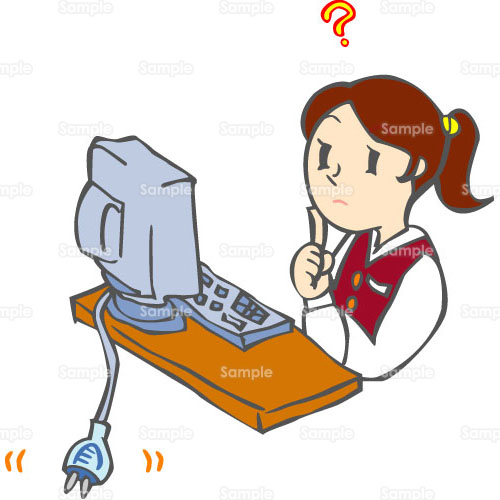 パソコン Pc Oa操作 女性 会社員 ビジネスマン のイラスト Busi1 055