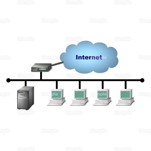 インターネット ネットワーク パソコン Pc サーバー のイラスト Busi5 001 クリエーターズスクウェア