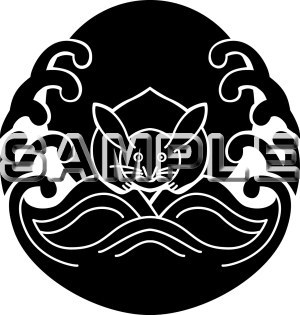 波に月に兎 | 家紋-Kamon-素材ダウンロード
