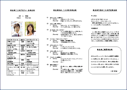 プロフィール プログラム 22 結婚式ペーパーアイテム 無料ダウンロード