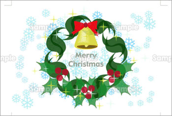 クリスマスリース 青 カジュアル はがき クリスマスカード テンプレート クリスマスリース 青 カジュアル はがき クリスマスカード テンプレート